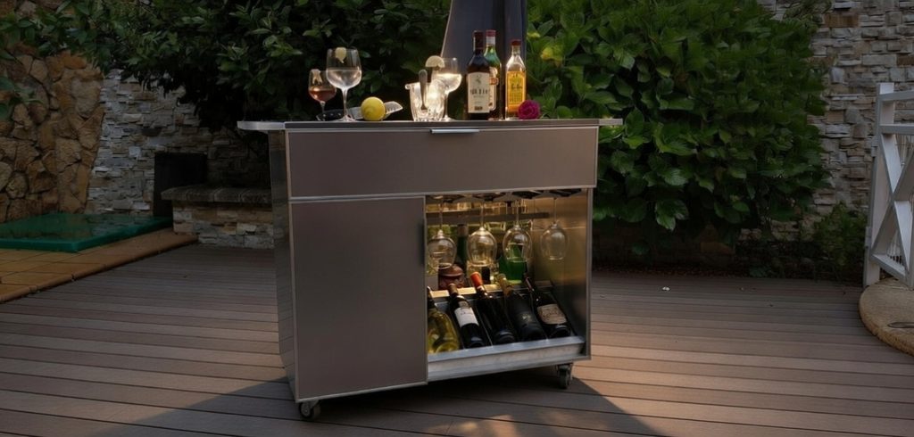 ConstanKitchen bar cart for restaurants or terraces with wine rack